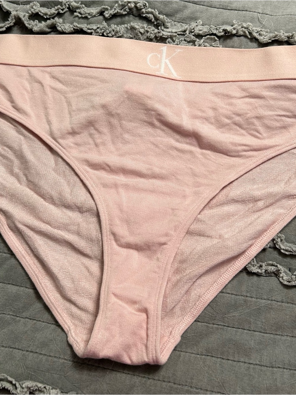 Calvin Klein Pale Pink Bikini Briefs with CK Logo Waistband